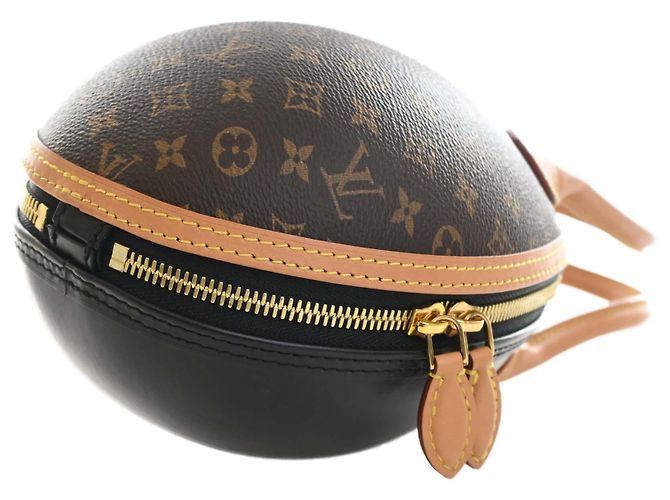 Borsa Egg Louis Vuitton in Monogram marrone e pelle di vitello - vista 8