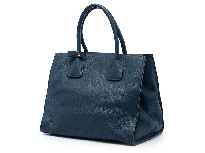 Tote aperta convertibile Prada in Vitello Daino blu con tasca frontale Blu scuro - vista 2