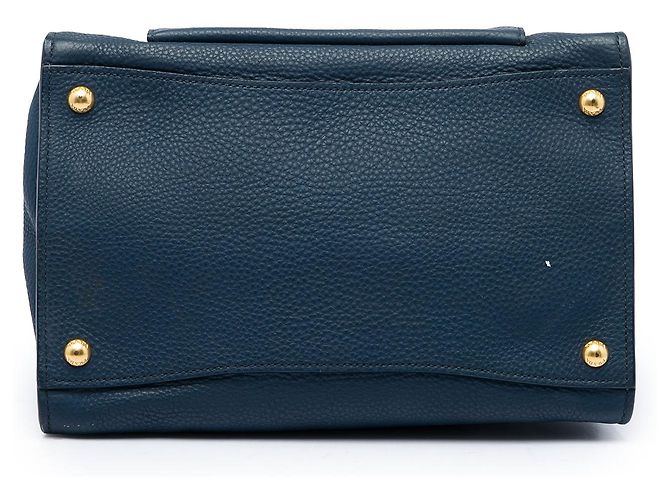 Tote aperta convertibile Prada in Vitello Daino blu con tasca frontale Blu scuro - vista 3
