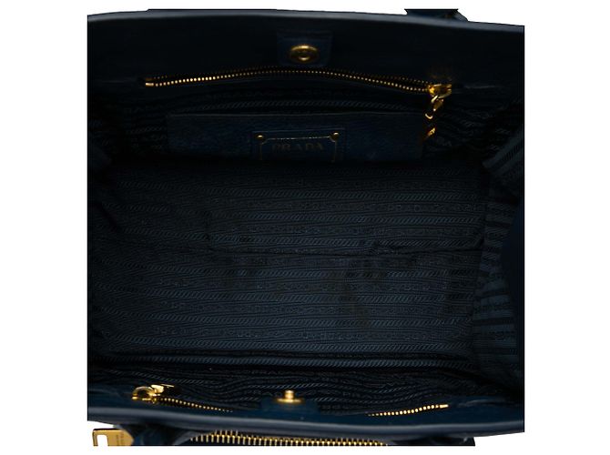 Tote aperta convertibile Prada in Vitello Daino blu con tasca frontale Blu scuro - vista 4