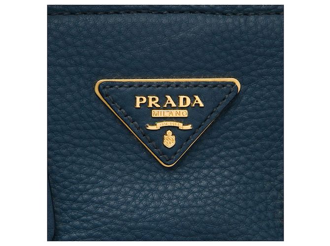 Tote aperta convertibile Prada in Vitello Daino blu con tasca frontale Blu scuro - vista 5