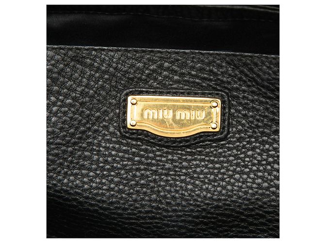 Miu Miu Tote Aperta Convertibile in Vitello Daino Nero - vista 5