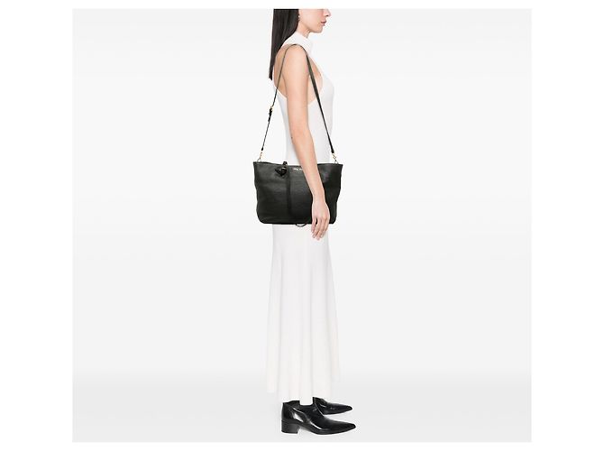 Miu Miu Tote Aperta Convertibile in Vitello Daino Nero - vista 6