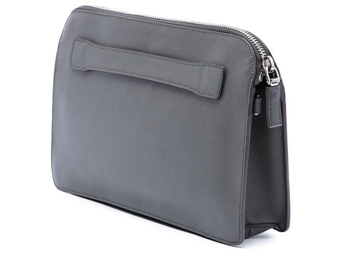Clutch Prada Blue Saffiano Cruise Ship Voyage Blu scuro - vista 2