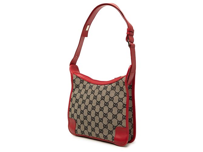 Borsa a tracolla Gucci in tela GG beige - vista 2