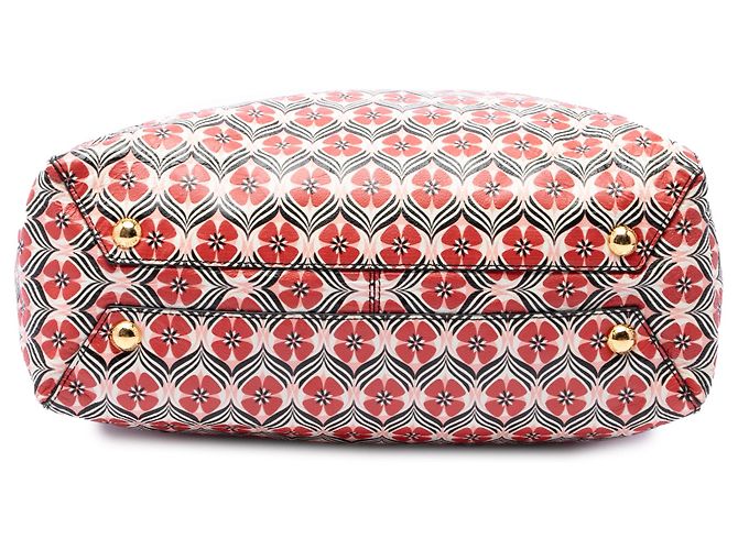 Tote Miu Miu in pelle rossa Madras Floral Rosso - vista 3