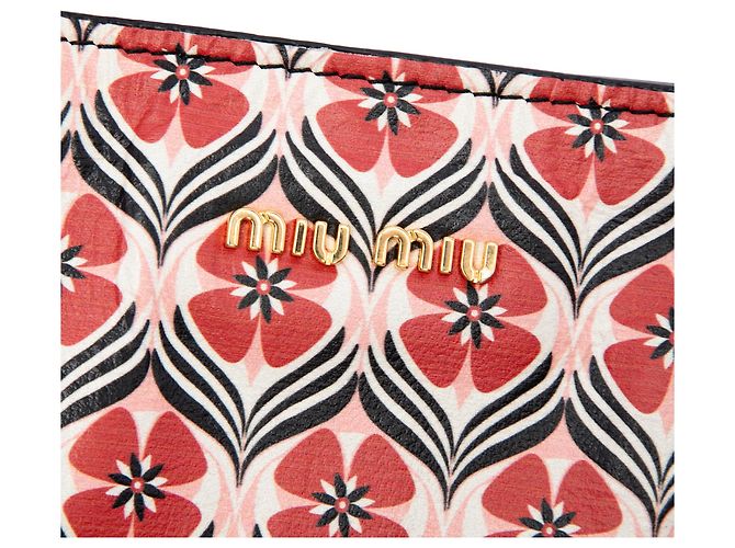 Tote Miu Miu in pelle rossa Madras Floral Rosso - vista 5