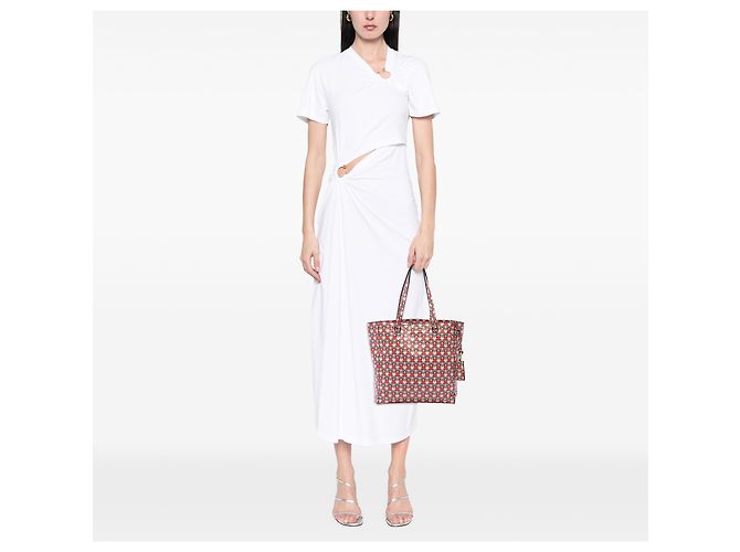 Tote Miu Miu in pelle rossa Madras Floral Rosso - vista 6