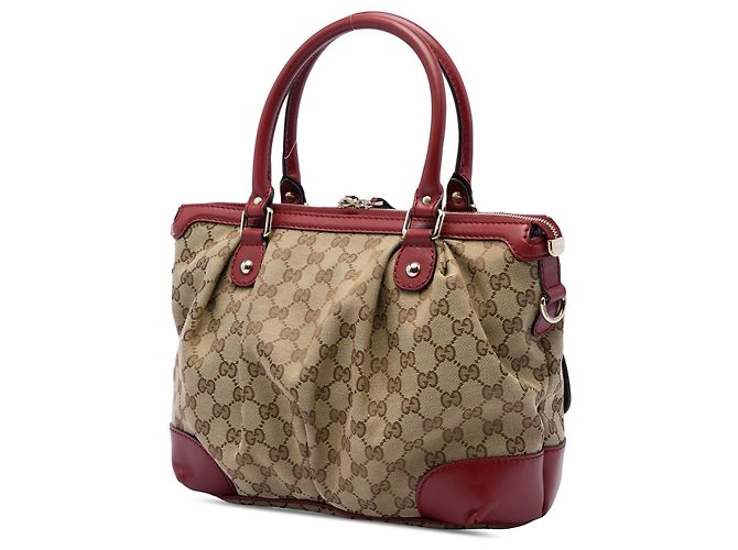 Borsa Satchel Gucci Beige GG Canvas Sukey - vista 2