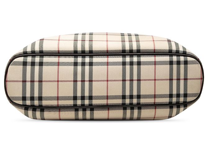 Borsa Tote Burberry Beige House Check Canvas - vista 3