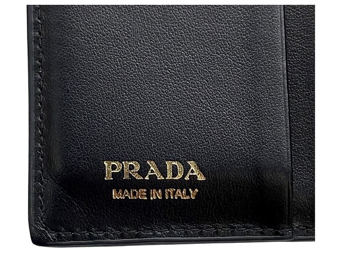 Portafoglio bi-fold Prada in Saffiano nero - vista 13