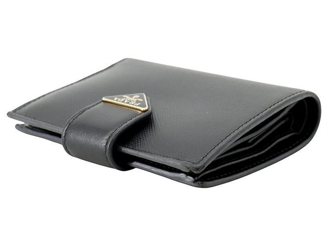 Portafoglio bi-fold Prada in Saffiano nero - vista 2