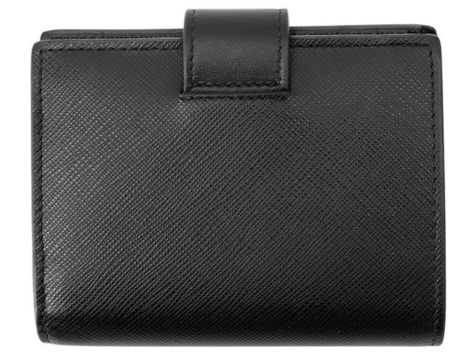 Portafoglio bi-fold Prada in Saffiano nero - vista 3