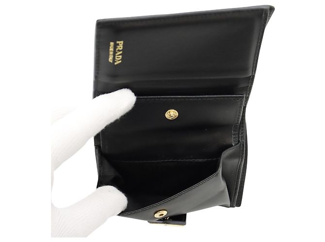 Portafoglio bi-fold Prada in Saffiano nero - vista 6