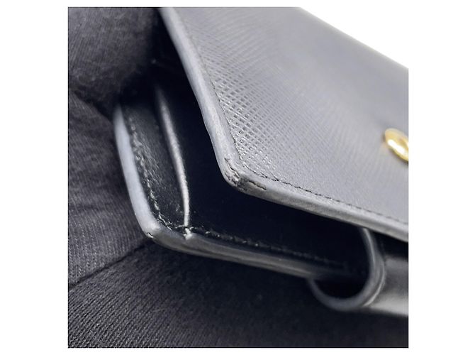 Portafoglio bi-fold Prada in Saffiano nero - vista 7