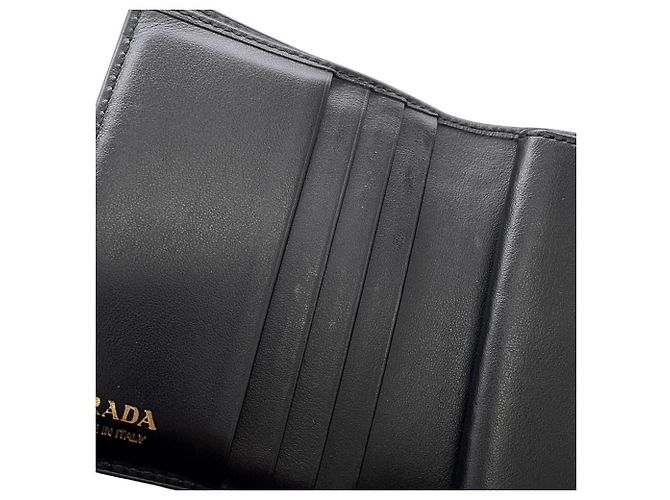 Portafoglio bi-fold Prada in Saffiano nero - vista 8