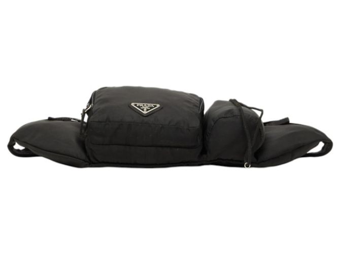 Borsa a tracolla Prada con placca logo triangolare Nero - vista 3