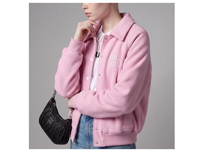 Miu Miu Chaqueta Baseball Rosa Algodón - vista 6