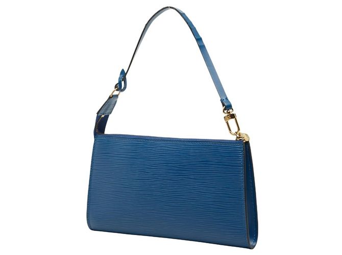 Borsa Louis Vuitton Epi Pochette Accessoires Blu - vista 2