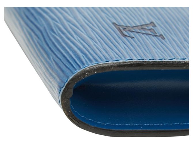 Borsa Louis Vuitton Epi Pochette Accessoires Blu - vista 4