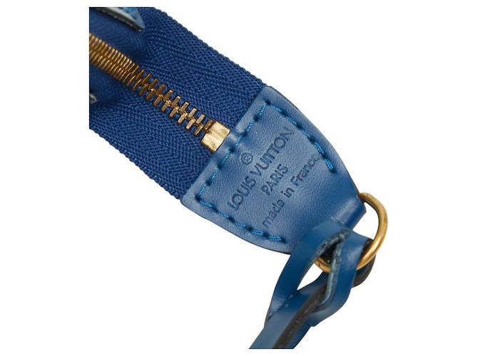 Borsa Louis Vuitton Epi Pochette Accessoires Blu - vista 8