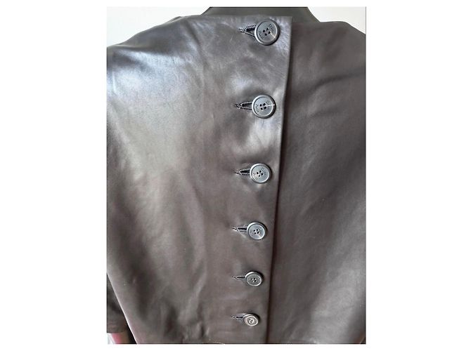 Christian Dior Kleid aus schwarzem Leder - Ansicht 4