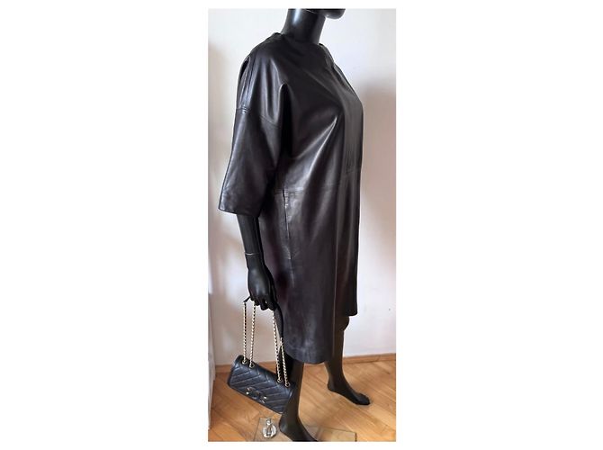 Christian Dior Kleid aus schwarzem Leder - Ansicht 5