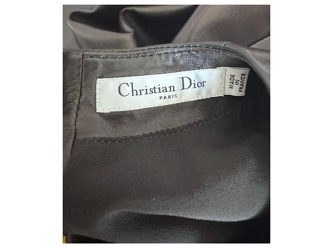 Christian Dior Kleid aus schwarzem Leder - Ansicht 6