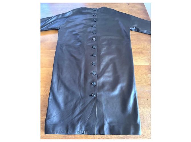 Christian Dior Kleid aus schwarzem Leder - Ansicht 7