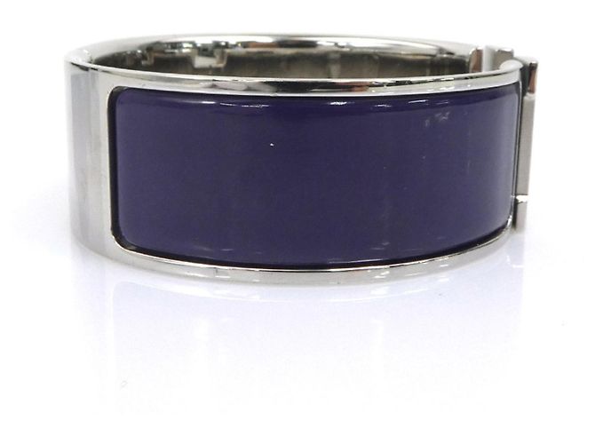 Hermès Armreif aus Emaille in Lila und Silber - Ansicht 2