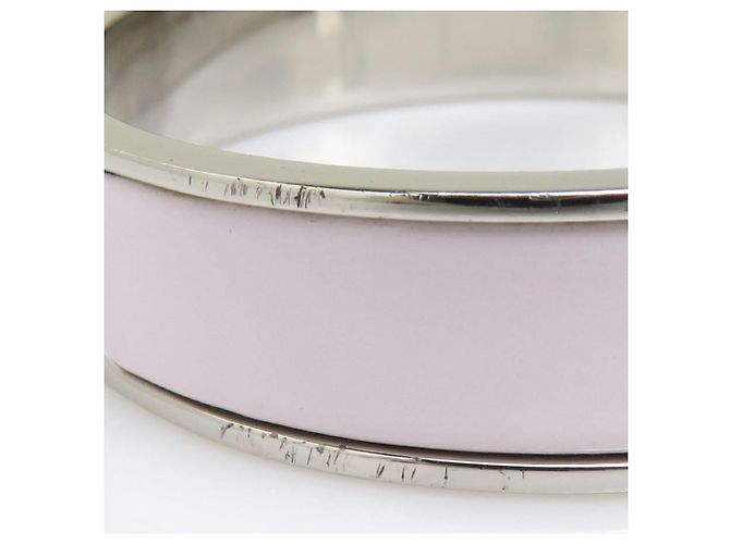 Hermès Bracciale Hermes Click H Metallo Smalto Bianco Argento Donna - vista 7