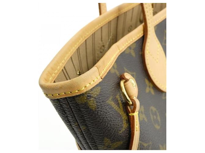Borsa Louis Vuitton Monogram Neverfull PM Marrone - vista 3