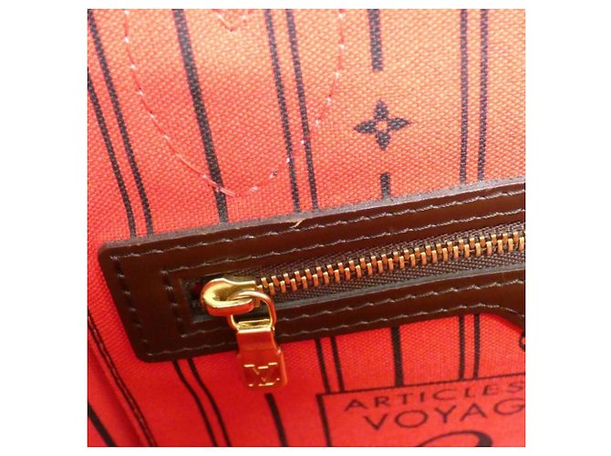 Borsa Louis Vuitton Damier Neverfull PM Marrone - vista 9