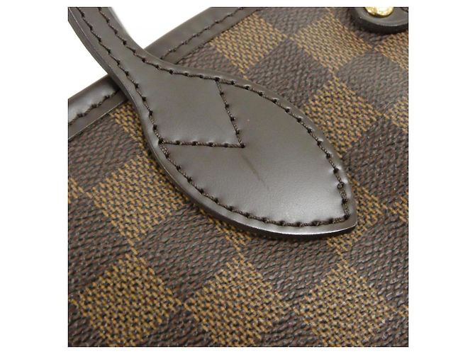 Borsa Louis Vuitton Damier Neverfull PM Marrone - vista 3