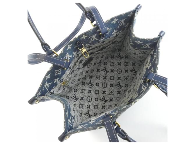 Onthego Borsa Louis Vuitton Monogram Jacquard Denim Blu Blu navy - vista 7