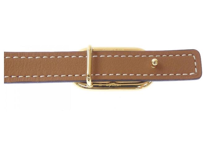 Hermès Hermes Maillon H 13mm Wendelgürtel Braun Weiß - Ansicht 3