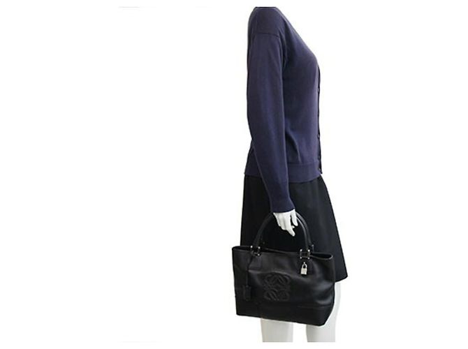 Borsa Loewe Fusta in pelle nera Nero - vista 9