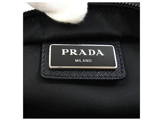 Borsa a tracolla Prada in nylon e pelle nera Nero - vista 4
