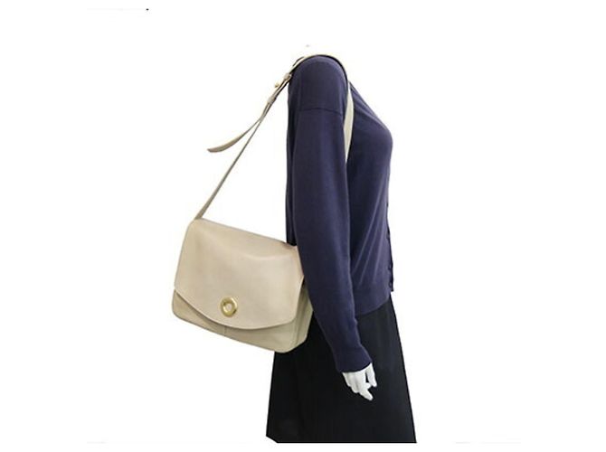 Céline Celine Vintage Schultertasche Beige Gelb - Ansicht 10