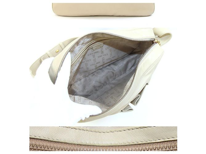 Céline Celine Vintage Schultertasche Beige Gelb - Ansicht 2