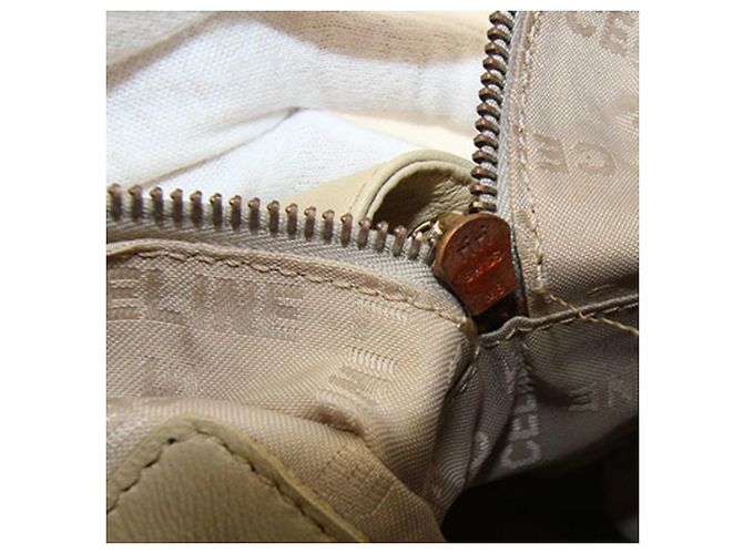 Céline Celine Vintage Schultertasche Beige Gelb - Ansicht 9