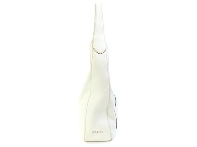 Borsa a tracolla Prada in pelle Off-White Bianco sporco - vista 3