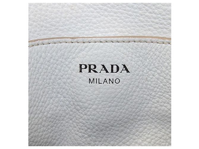Borsa a tracolla Prada in pelle Off-White Bianco sporco - vista 5
