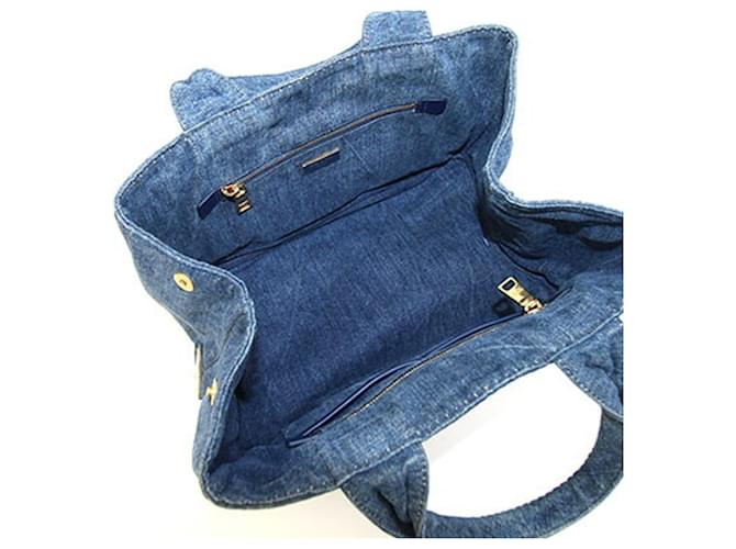 Tote Borsa a mano Prada Canapa B1877B Blu - vista 3
