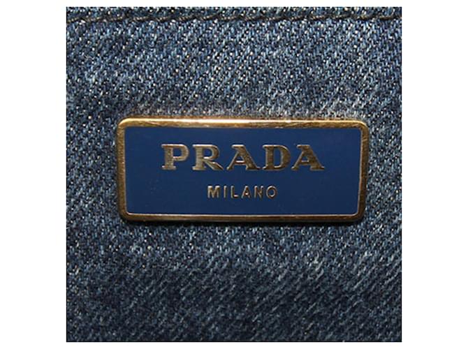 Tote Borsa a mano Prada Canapa B1877B Blu - vista 5