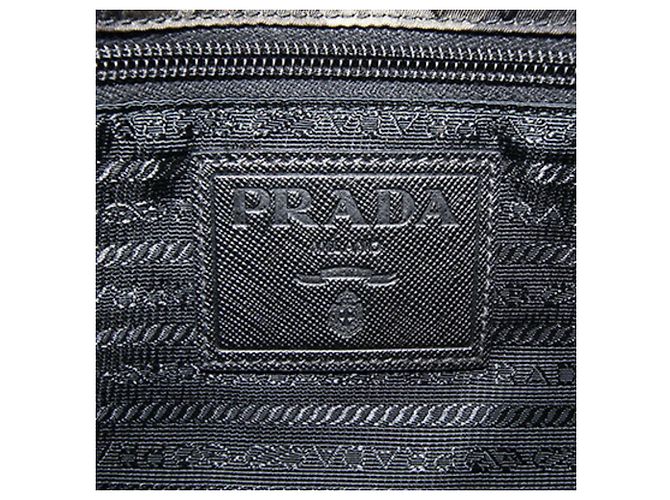 Borsa a tracolla Prada in nylon kaki Marrone Nero Verde Cachi - vista 4