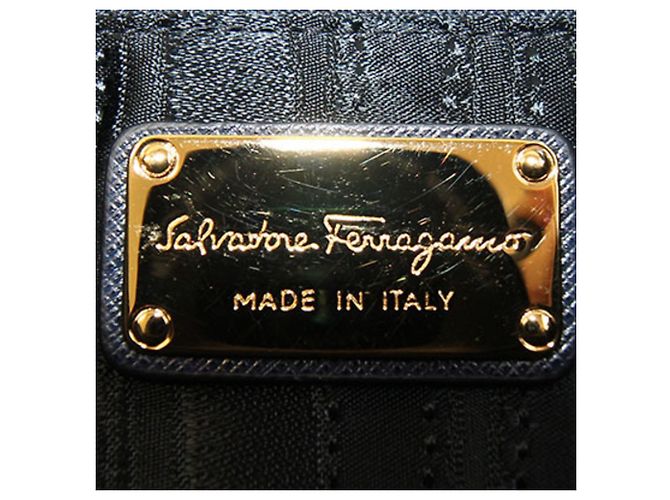 Borsa a tracolla in pelle blu navy Salvatore Ferragamo - vista 4