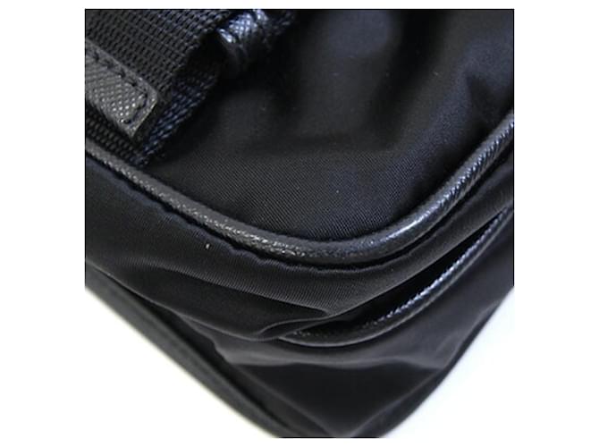Borsa a tracolla Prada in nylon e pelle nera Nero - vista 3