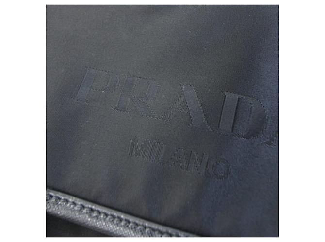 Borsa a tracolla Prada in nylon e pelle nera Nero - vista 5