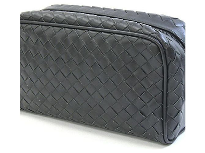 Bottega Veneta Intrecciato Pouch Grigio antracite - vista 2